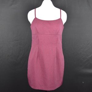 No Boundaries Pinstripe Wine and White Dress Spaghetti Straps Size (Junior) XL